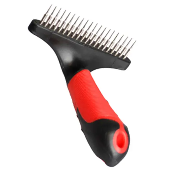 Flamingo Rake Seyrek Aralıklı Köpek Tüy Tarama Tarağı Kırmızı