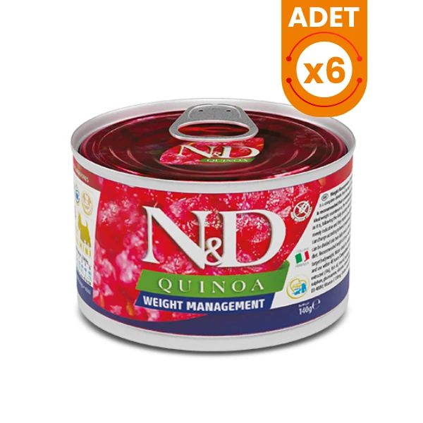 N&D Quinoa Weight Management Kuzu Etli Mini Irk Konserve Yaş Köpek Maması - 6 Adet 140 Gr