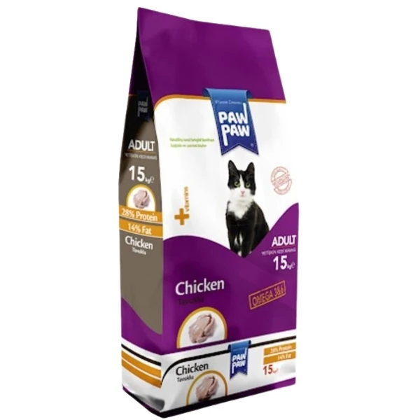 Paw Paw Adult Tavuklu Yetişkin Kedi Maması - 15 Kg