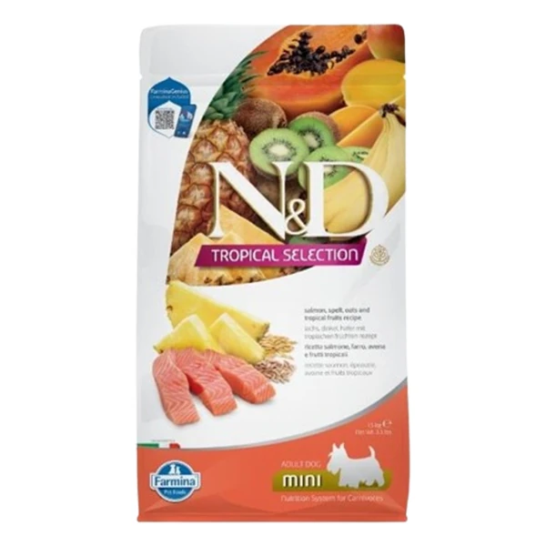 N&D Tropical Selection Somonlu ve Tropical Meyveli Mini Irk Yetişkin Köpek Maması - 1.5 Kg