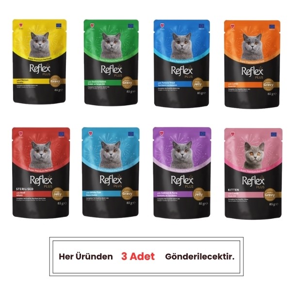 Reflex Plus Karışık 8 Lezzet Pouch Konserve Kedi Maması