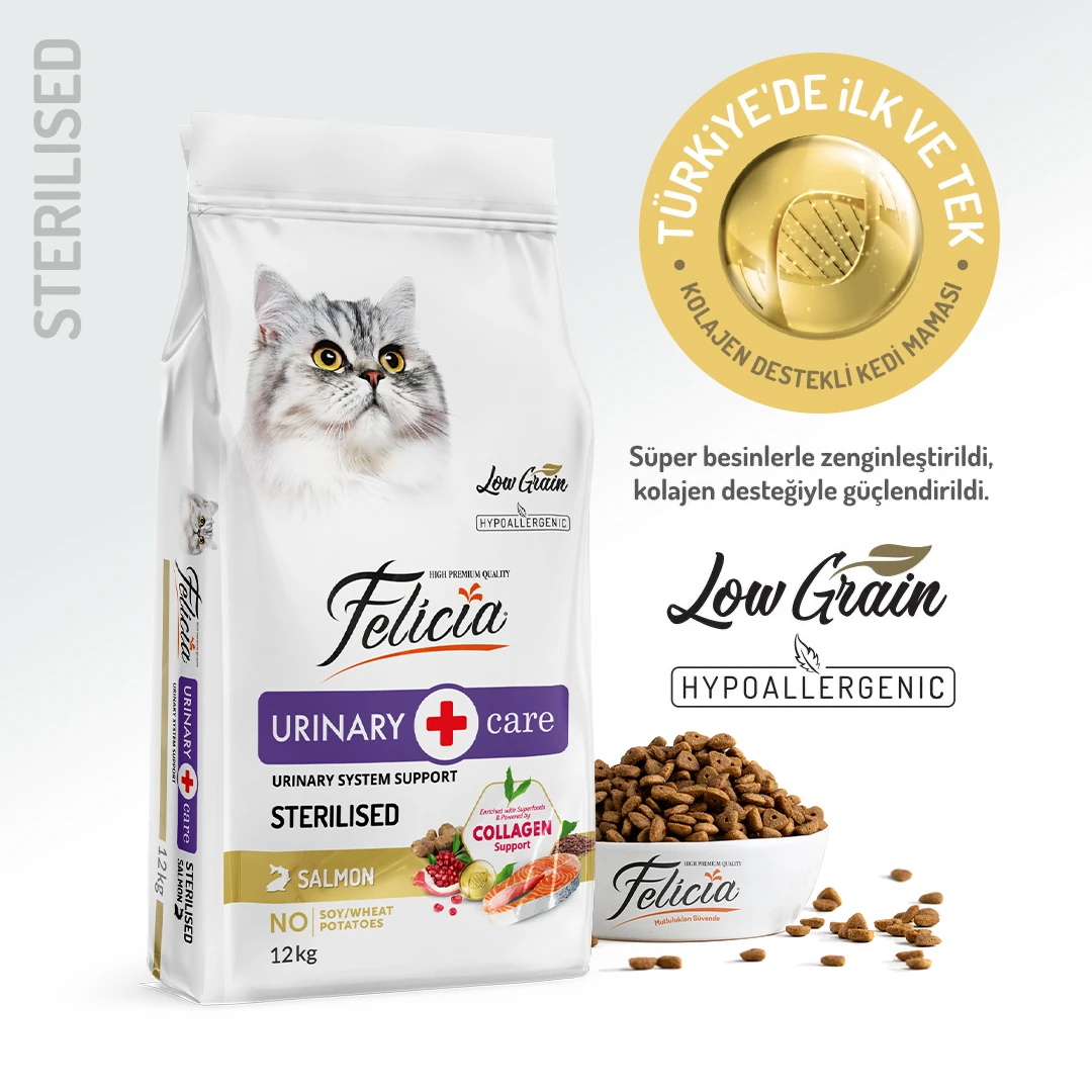Felicia Düşük Tahıllı Hipoalerjenik Somonlu Kısırlaştırılmış Kedi Maması