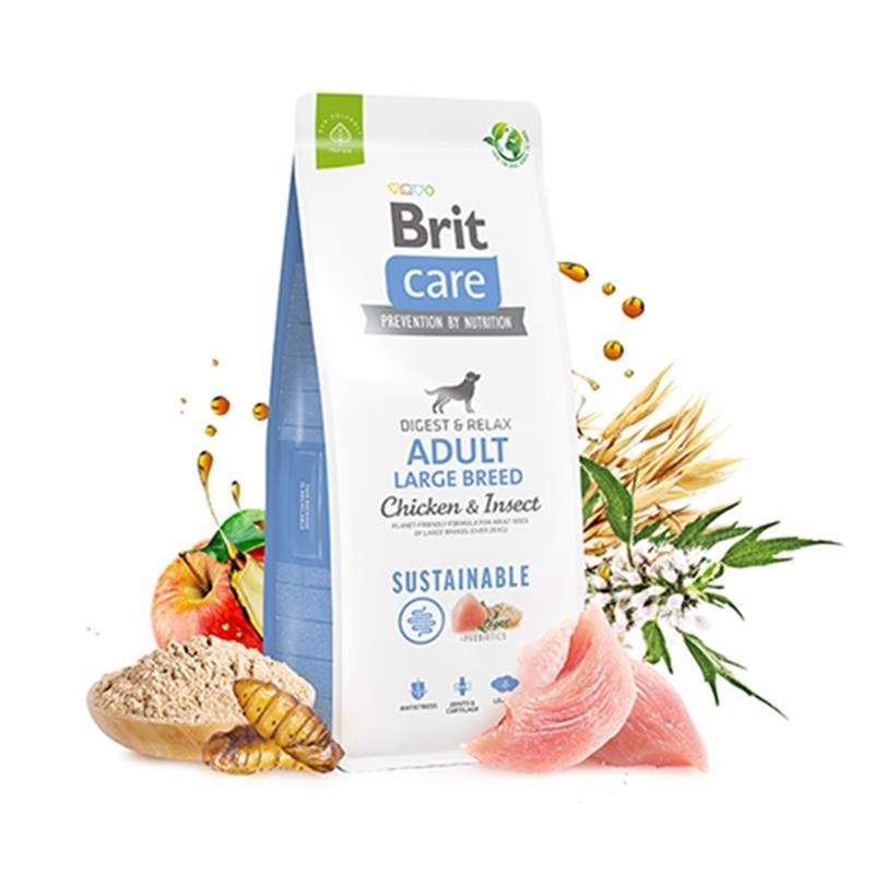 Brit Care Sustainable Tavuklu ve Böcek Proteinli Büyük Irk Yetişkin Köpek Maması