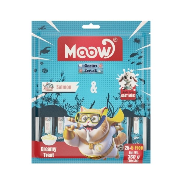 Moow Somonlu ve Keçi Sütlü Yetişkin Sıvı Kedi Ödül Maması