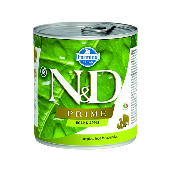 N&D Prime Yaban Domuzu ve Elmalı Konserve Yaş Köpek Maması - 1 Adet 285 Gr
