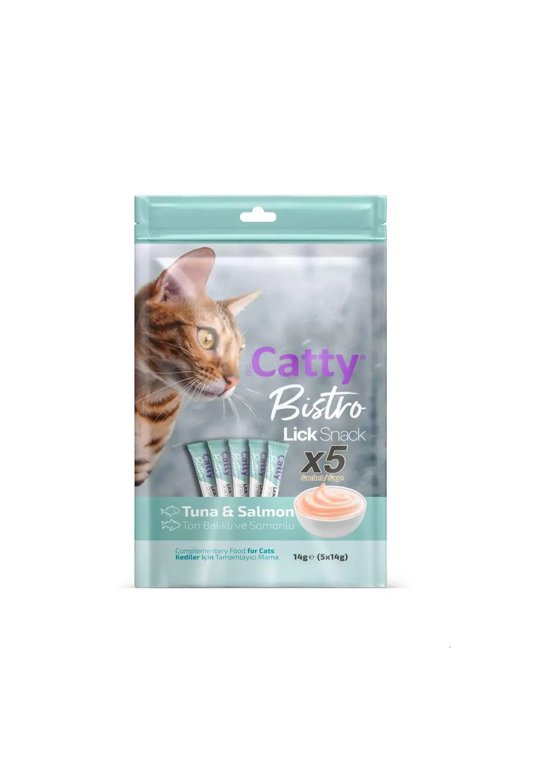 Catty Bistro Ton Balıklı ve Somonlu Yetişkin Kedi Krema Ödülü 5 x