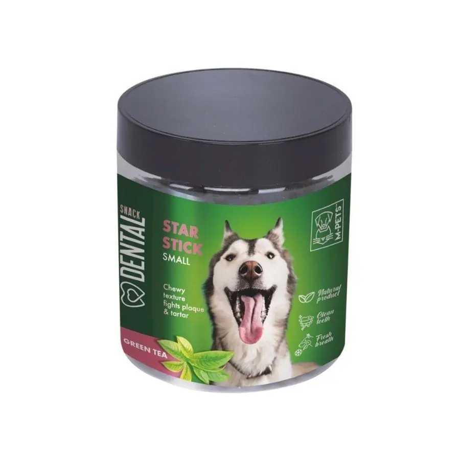 M-Pets Star Stick Yeşil Çaylı Diş Sağlığı Destekleyici Küçük ve Orta Irk Köpek Ödülü 170 Gr