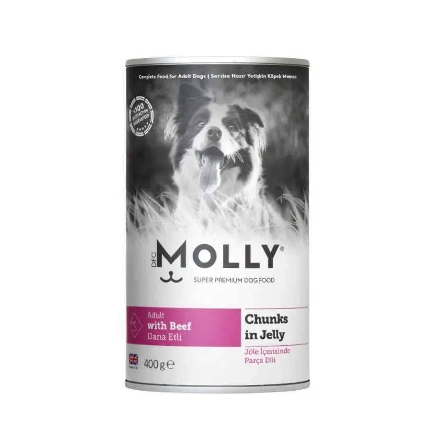 Molly Jöle İçinde Parça Biftekli Yetişkin Köpek Konservesi