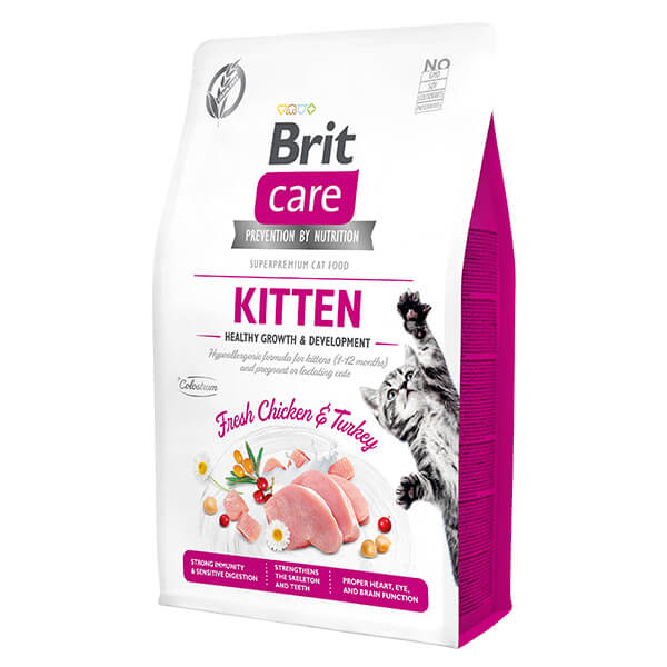 Brit Care Hipoalerjenik Kitten Tahılsız Tavuk ve Hindili Yavru Kedi Maması - 2 Kg