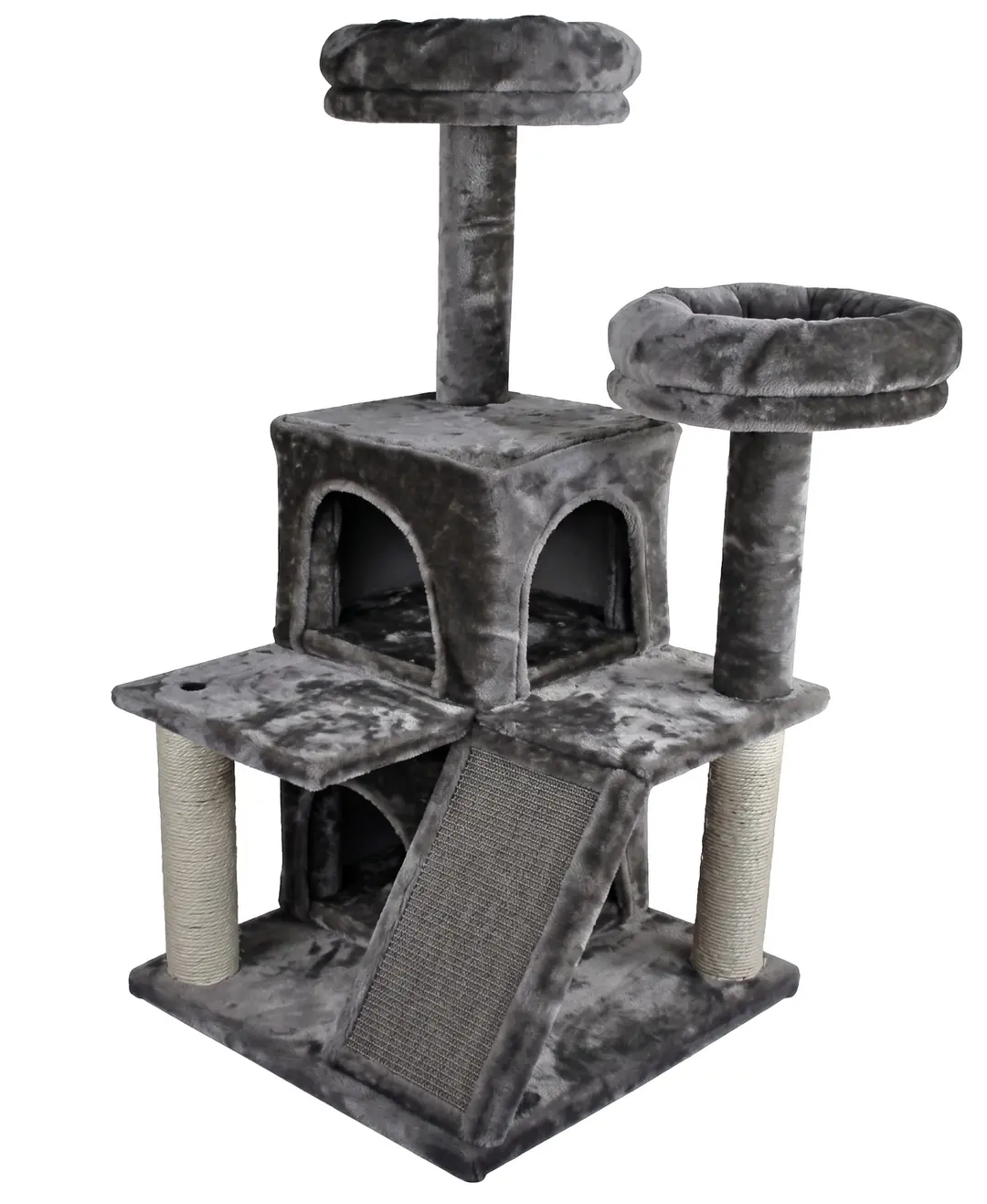 Tommy Çok Katlı Lüks Gri Kedi Tırmalama Evi 50x50x116