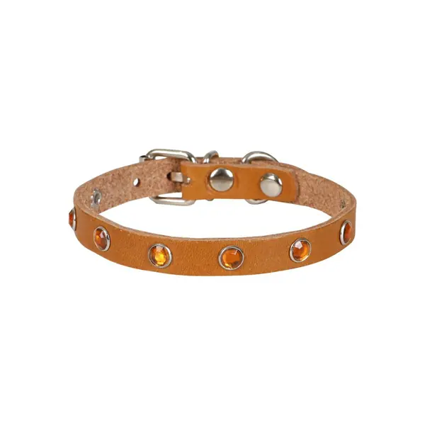 Cattie Gerçek Deriden Taşlı Kedi Boyun Tasması