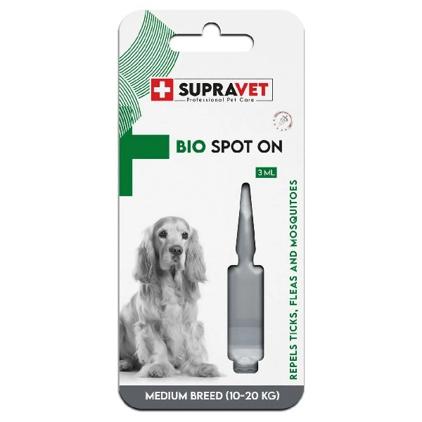 Supravet Orta Irk Köpek Deri ve Tüy Bakım Yağı Bit Pire Kene Dış Parazit Ense Damlası