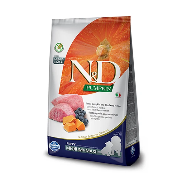 N&D Pumpkin Balkabaklı Kuzu Etli Orta ve Büyük Irk Yavru Köpek Maması - 2.5 Kg