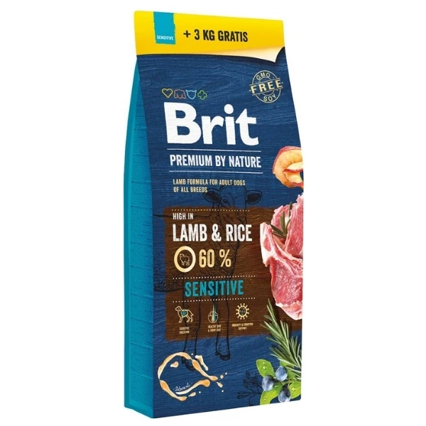 Brit Premium By Nature Sensitive Kuzulu Yetişkin Köpek Maması - 15+3 Kg Hediyeli