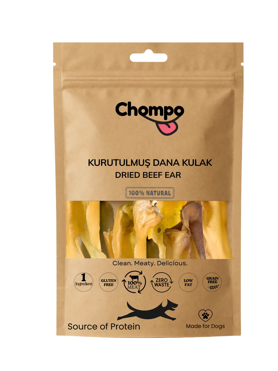 Chompo Kurutulmuş Dana Kulak Köpek Ödül Maması