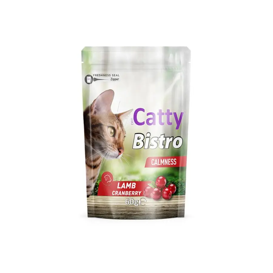 Catty Bistro Sakinleşme Etkili Kuzulu ve Kızılcıklı Kedi Ödül Maması
