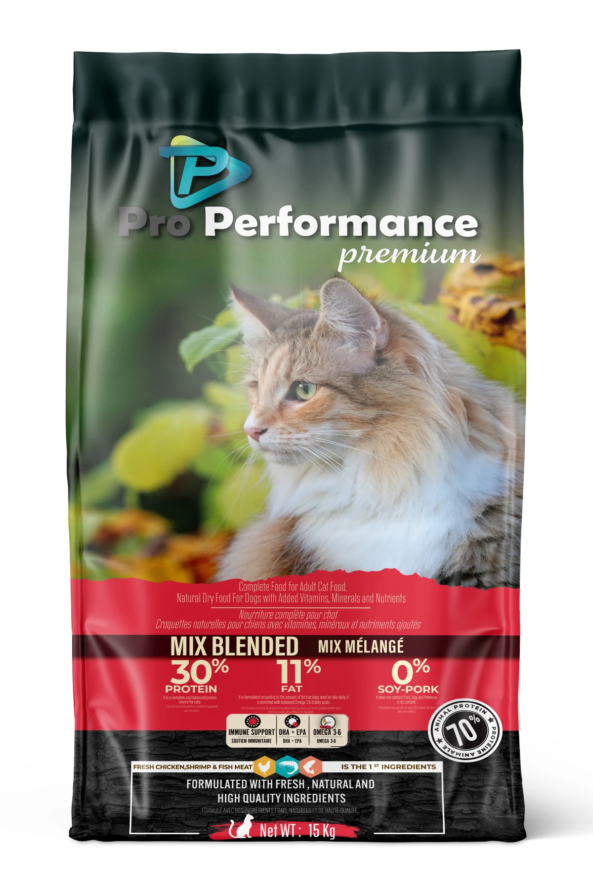 Pro Performance Tavuklu Balıklı ve Karidesli Yetişkin Kedi Maması - 15 Kg