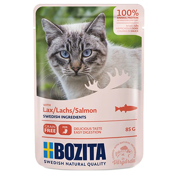 Bozita Pouch Somon Balıklı Tahılsız Yetişkin Konserve Kedi Maması