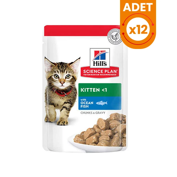 Hills Kitten Okyanus Balıklı Pouch Yavru Konserve Kedi Maması - 85 Gr 12 Adet