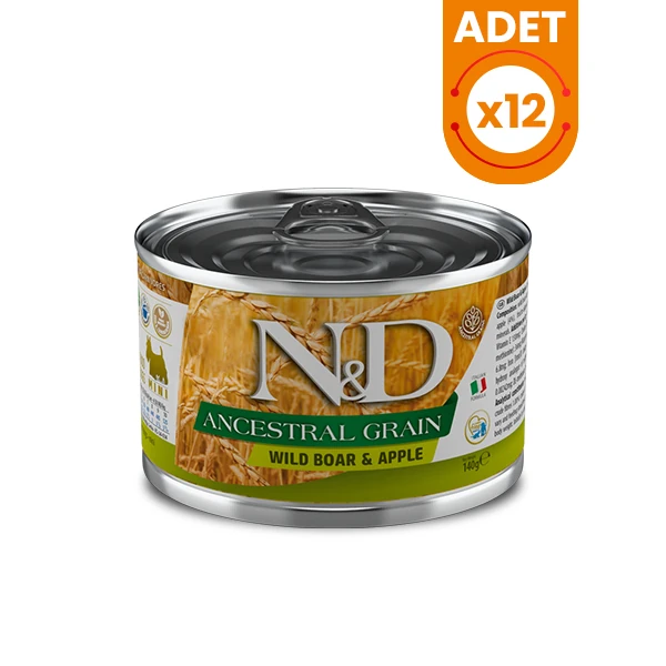 N&D Ancestral Grain Tahılsız Yaban Domuzu ve Elmalı Mini Irk Konserve Yaş Köpek Maması