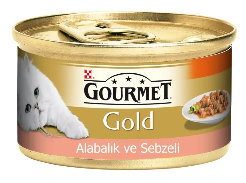 Gourmet Gold Alabalık ve Sebzeli Yetişkin Konserve Kedi Maması