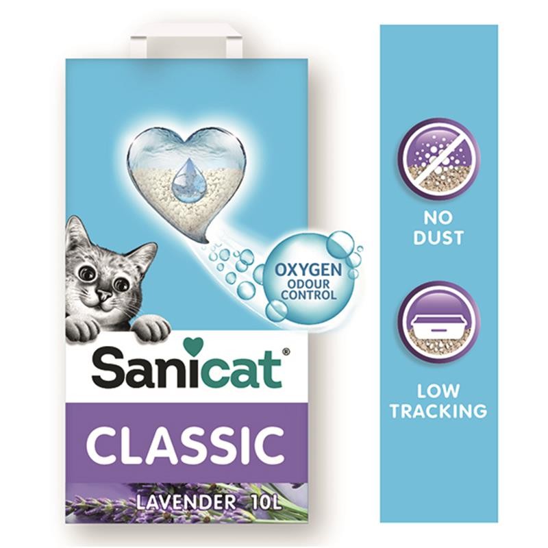 Sanicat Classic Oksijen Kontrollü Lavantalı Ultra Emici Doğal Kedi Kumu