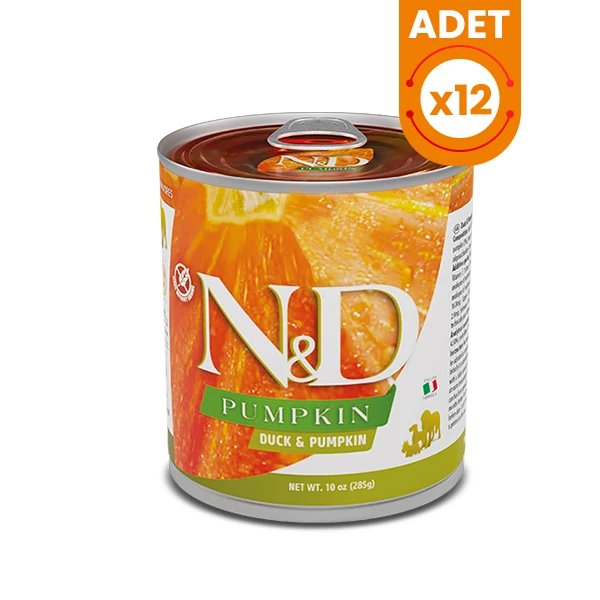 N&D Pumpkin Ördekli ve Balkabaklı Mini Irk Konserve Yaş Köpek Maması - 12 Adet 285 Gr