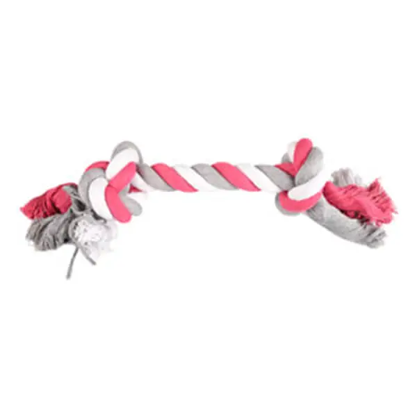 Flamingo İki Düğümlü İp Köpek Oyuncağı Pembe/Gri
