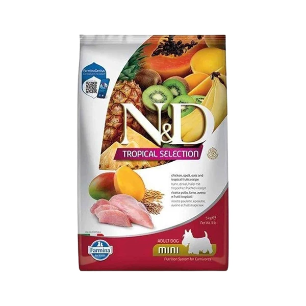N&D Tropical Selection Tavuklu ve Tropical Meyveli Mini Irk Yetişkin Köpek Maması - 1.5 Kg