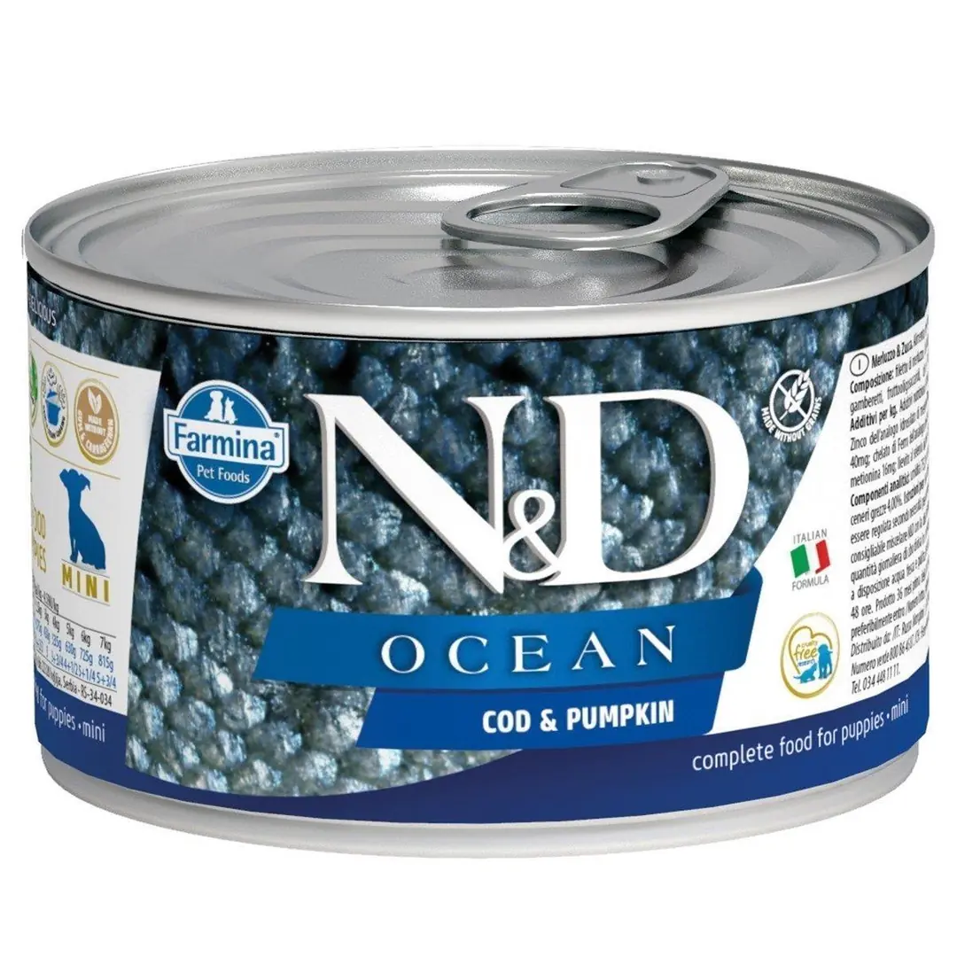 N&D Ocean Puppy Mini Morina Balıklı ve Balkabaklı Yavru Köpek Konservesi