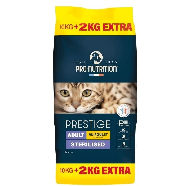 Pro Nutrition Prestige Adult Sterilised Tavuklu Kısırlaştırılmış Yetişkin Kedi Maması - 10+2 Kg Hediyeli