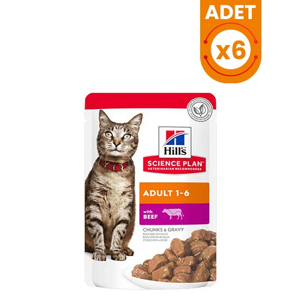 Hills Biftekli Pouch Konserve Yetişkin Kedi Maması - 85 Gr 6 Adet