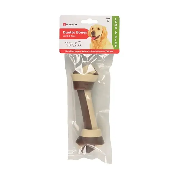 Flamingo Duetto Bones Kuzu Etli ve Pirinçli Köpek Kemik Ödülü