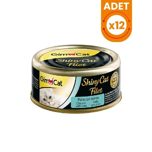 Gimcat Shinycat Fileto Tuna Balıklı ve Tavuklu Yetişkin Konserve Kedi Maması