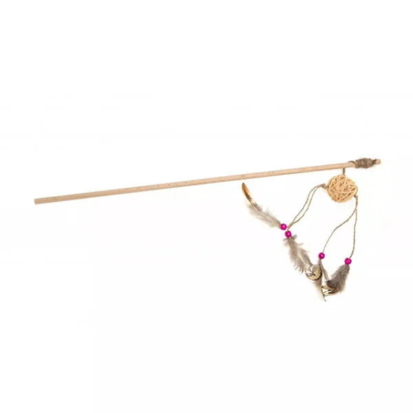 Aquael Ecomfy Toy Gaia Rod Tüylü Ahşap Kedi Oltası Oyuncağı