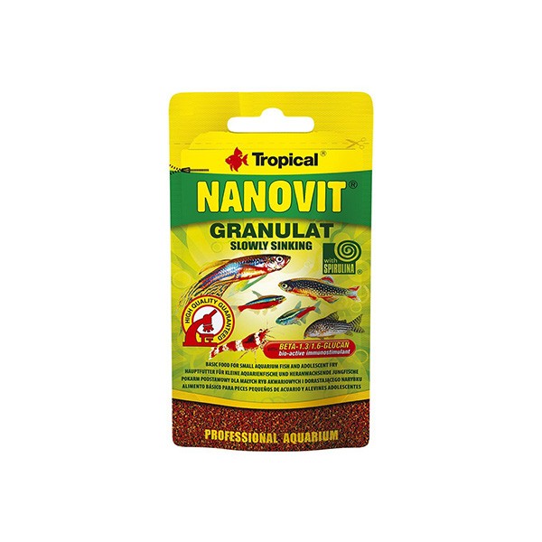 Tropical Nanovit Granulat Tropikal Balıkları için Granül Balık Yemi