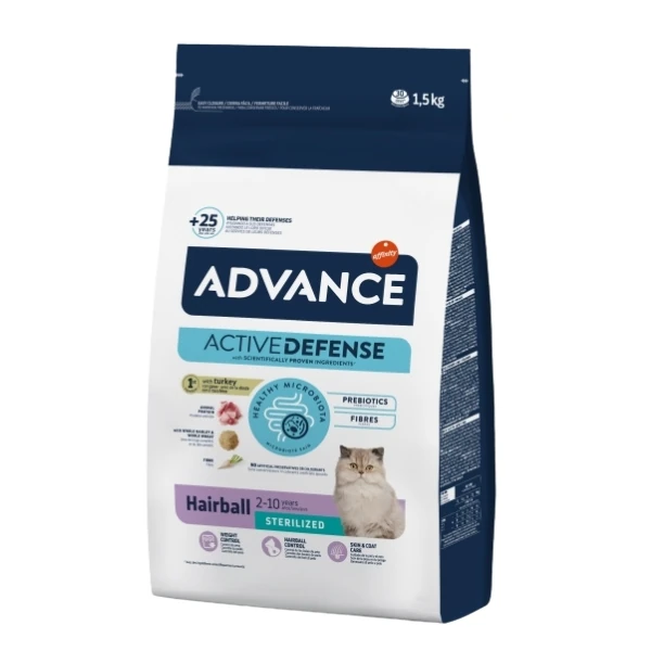 Advance Hairball Tüy Yumağı Önleyen Hindili Kısır Kedi Maması - 1.5 Kg
