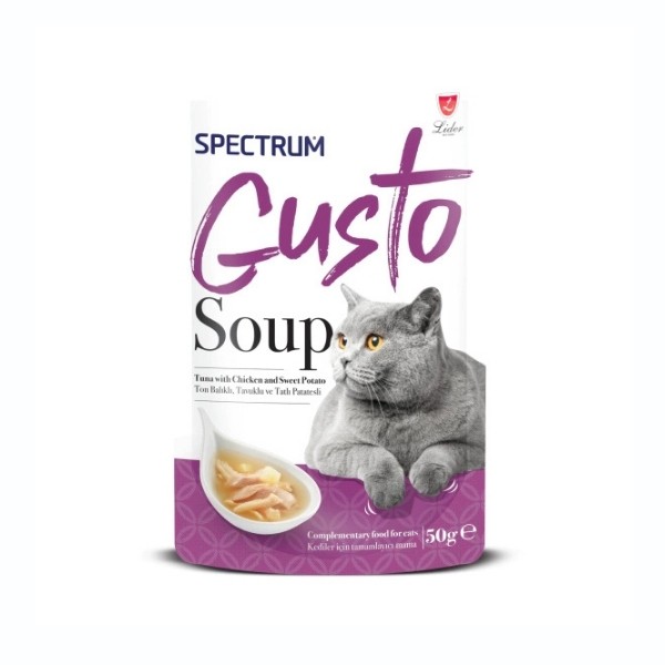 Spectrum Gusto Soup Ton Balıklı Tavuklu ve Tatlı Patatesli Kedi Çorbası