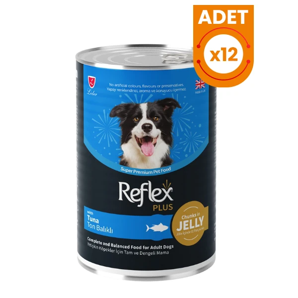 Reflex Plus Jöle İçinde Ton Balıklı Yetişkin Konserve Köpek Maması - 12 Adet 400 Gr