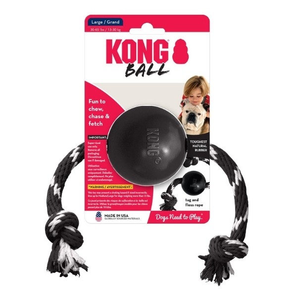 Kong Extreme Top İp Sallantılı Sesli Sert Plastik Köpek Oyuncağı