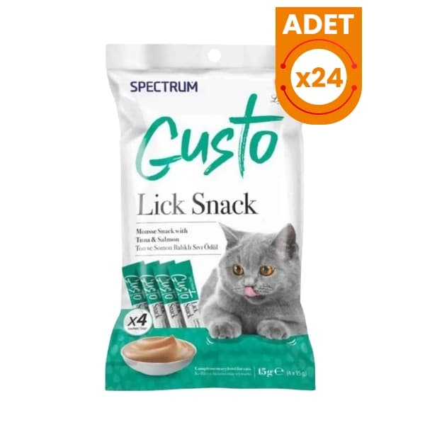 Spectrum Gusto Lick Snack Ton ve Somon Balıklı Sıvı Kedi Ödül Maması