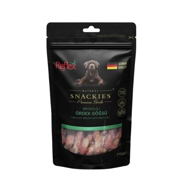 Reflex Snackies Natural Brokolili Ördek Göğsü Tahılsız Köpek Ödül Maması