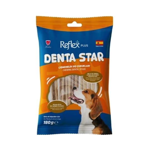 Reflex Plus Denta Star Çiğnemelik Diş Çubukları Orta Irk Yetişkin Köpek Ödül Maması