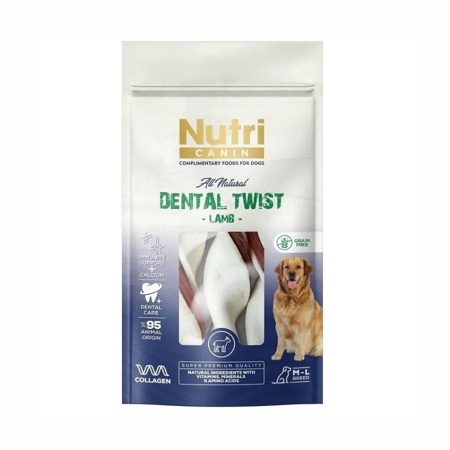 Nutri Canin Dental Twist Kuzu Etli Diş Sağlığı Köpek Ödülü