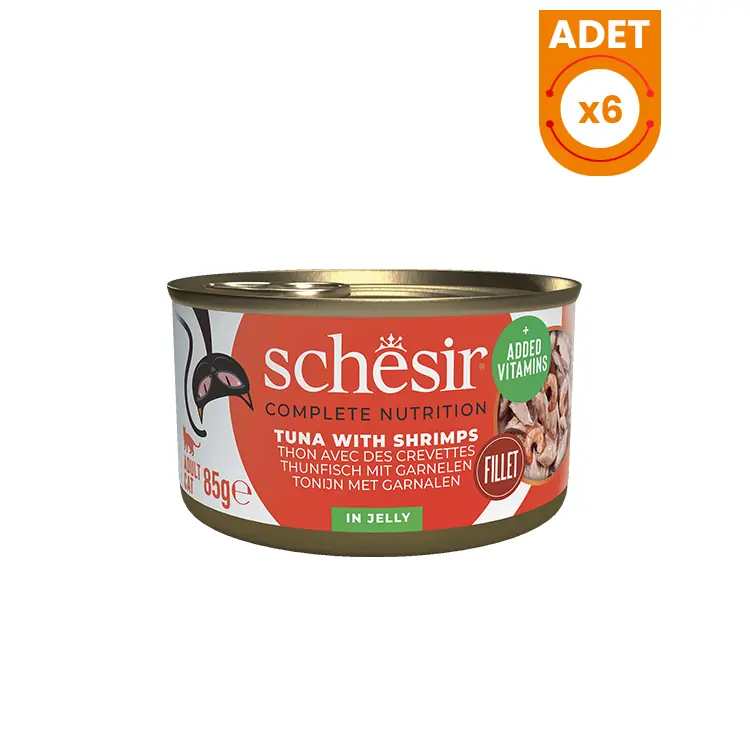 Schesir Ton Balıklı ve Karidesli Jöleli Konserve Kedi Maması