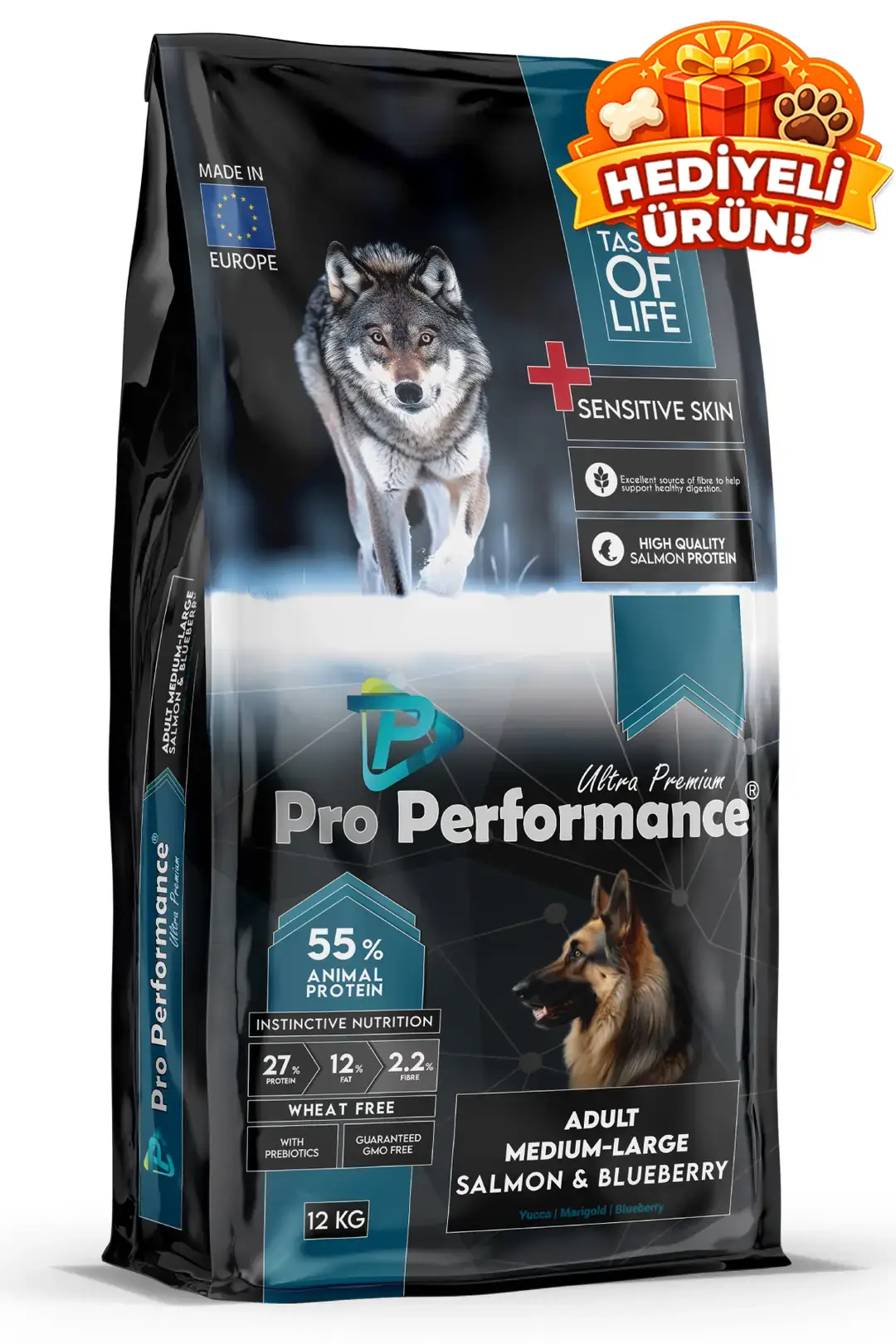 Pro Performance Somonlu ve Yaban Mersinli Orta ve Büyük Irk Yetişkin Köpek Maması