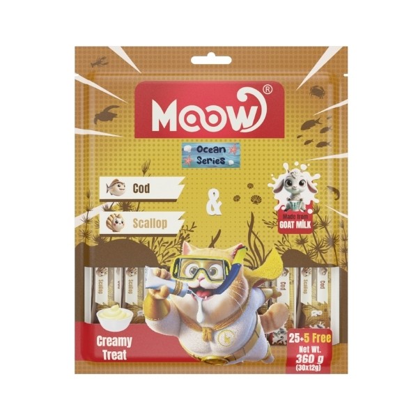 Moow Morina Balıklı Deniz Taraklı ve Keçi Sütlü Yetişkin Sıvı Kedi Ödül Maması
