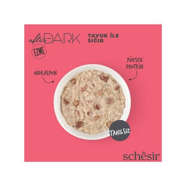 Schesir After Dark Pate Tavuklu ve Sığır Etli Yetişkin Kedi Konservesi