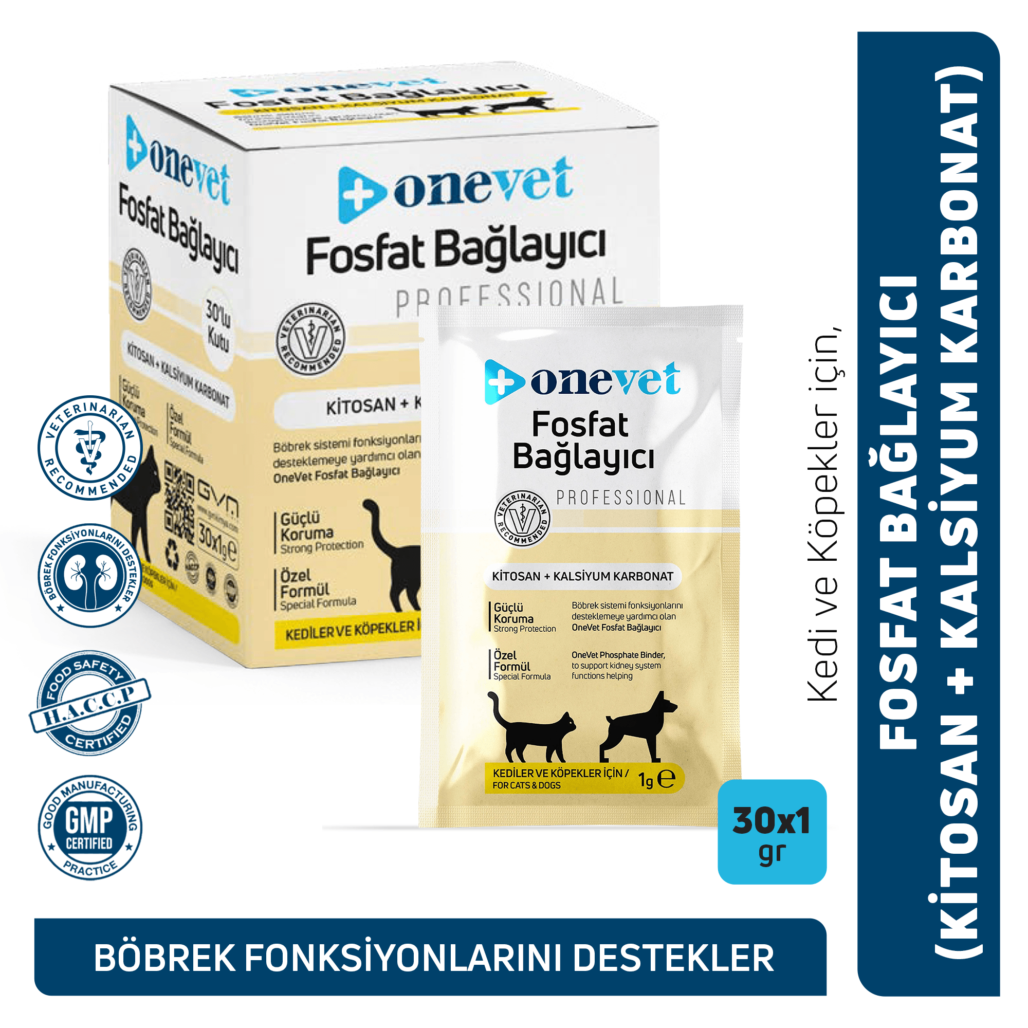 OneVet Fosfat Bağlayıcı Kedi ve Köpekler İçin Böbrek Sağlığı Destekleyici Saşe