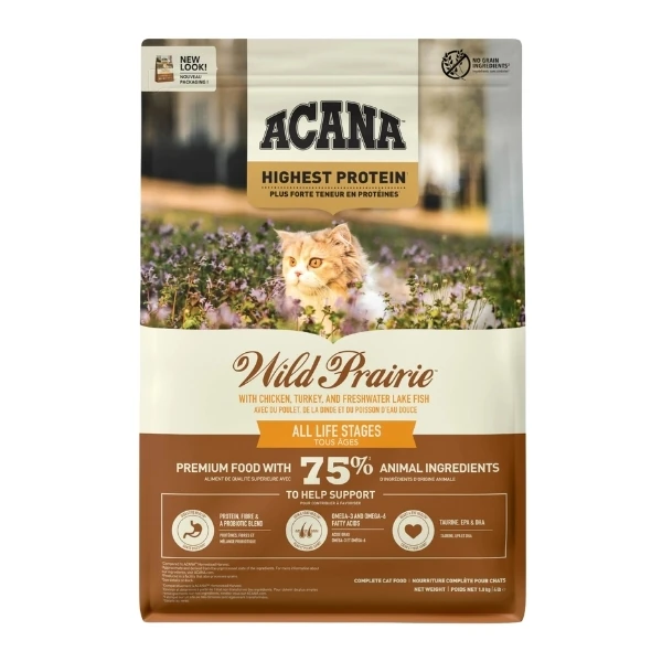 Acana Wild Prairie Tahılsız Tavuklu ve Balıklı Yetişkin Kedi Maması - 1.8 Kg